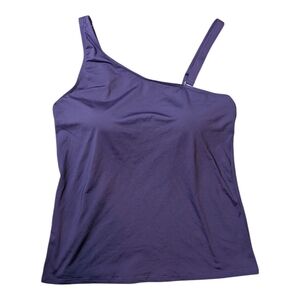 Lands' End Tankini Plum Purple Convertible Shoulder Straps Swim Top Women's 14L